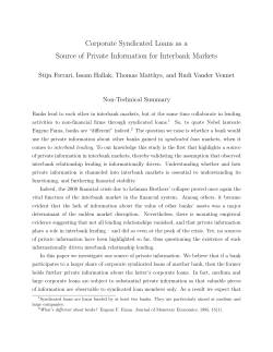 Corporate Syndicated Loans as a Source of Private Information for