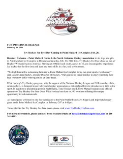 FOR IMMEDIATE RELEASE February 11, 2016 Try Hockey For Free