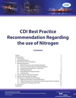 CDI Best Practice Recommendation Regarding the use of Nitrogen