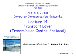 Congestion Control - Department of Computer Science and