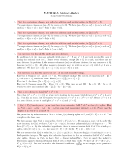 MATH 521A: Abstract Algebra Homework 9 Solutions 1. Find the