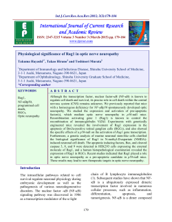 Physiological significance of Rag1 in optic nerve neuropathy