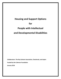 Housing and Support Options for People with Intellectual and