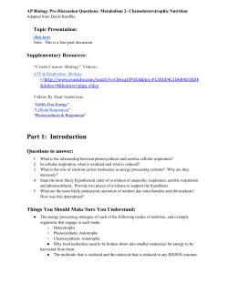 Part 3: Aerobic Cellular Respiration