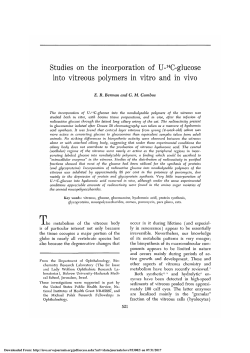 Studies on the Incorporation of U-14C-glucose into Vitreous