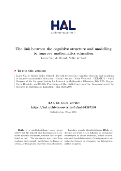 The link between the cognitive structure and modelling to