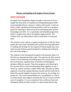 Phonics and Spelling at RL Hughes Primary School Letters and
