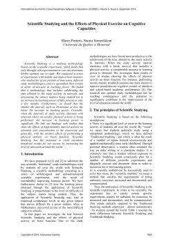 Scientific Studying and the Effects of Physical Exercise on Cognitive