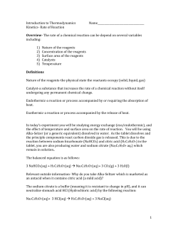 Kinetics - Reaction Rates