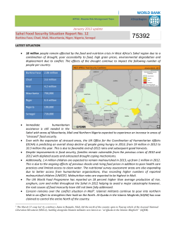 Sahel Drought sitrep - World bank documents