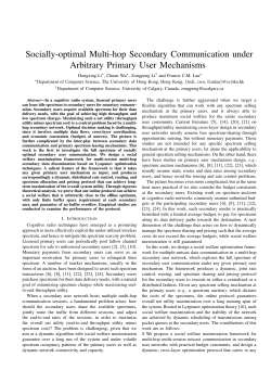 Socially-optimal Multi-hop Secondary Communication under