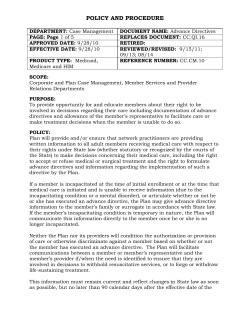 Advance Directives - Policy and Procedure