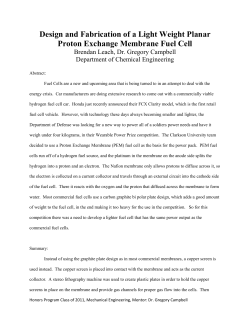Design and Fabrication of a Light Weight Planar Proton Exchange
