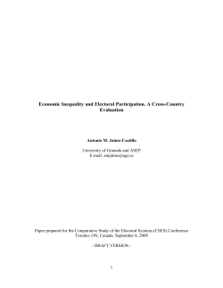 Economic Inequality and Electoral Participation. A Cross