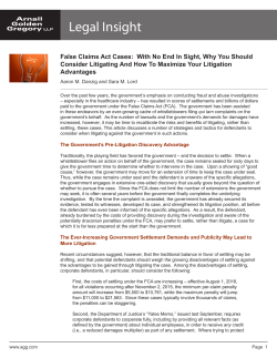 False Claims Act Cases: With No End In Sight, Why You Should