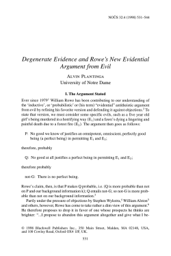 Degenerate Evidence and Rowe`s New Evidential Argument from Evil
