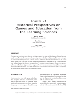 Historical Perspectives on Games and Education from the Learning
