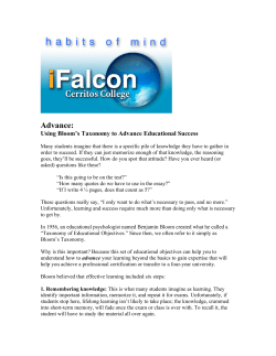 iFALCON Advance Lesson on Bloom`s Taxonomy
