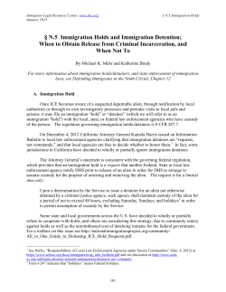 N.5 Immigration Holds and Immigration Detention