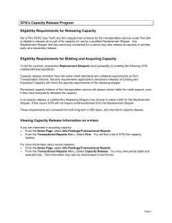 Capacity Release Program