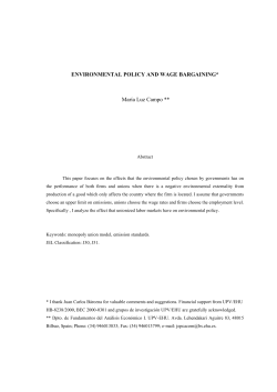 ENVIRONMENTAL POLICY AND WAGE BARGAINING*