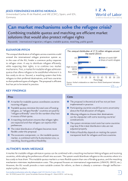 Can market mechanisms solve the refugee crisis?