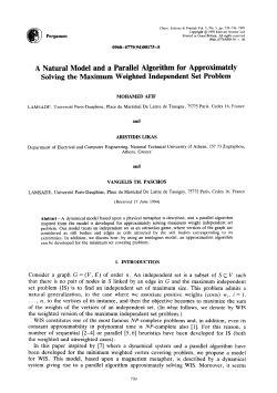 A Natural Model and a Parallel Algorithm for Approximately Solving