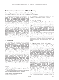 Nonlinear temperature response of lake ice breakup