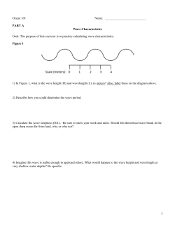 Student Handout for Waves and Tides