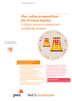 Our value proposition for Private Equity: A direct