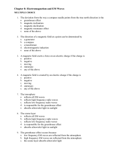 Chapter 8: Electromagnetism and EM Waves MULTIPLE CHOICE 1