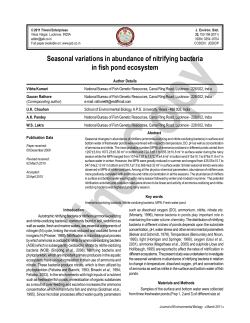 Seasonal variations in abundance of nitrifying bacteria in fish pond