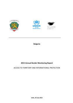 Bulgaria 2015 Annual Border Monitoring Report ACCESS