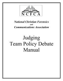 Judging Team Policy Debate Manual