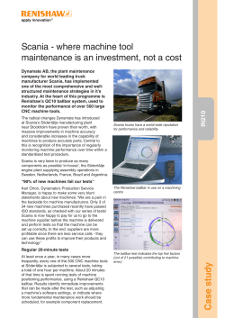 Scania - where machine tool maintenance is an investment, not a cost