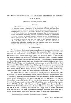 THE BEHAVIOUR OF FREE AND ATTACHED ELECTRONS IN