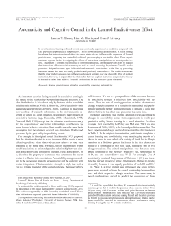 Automaticity and Cognitive Control in the Learned Predictiveness