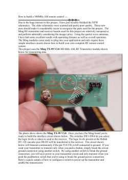 How to build a 300MHz AM remote control ---