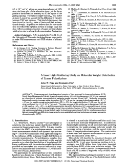 A Laser Light Scattering Study on Molecular Weight Distribution of
