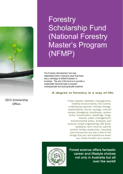 Application for National Forestry Master`s Program (NFMP) scholarship