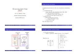 Microprocessor System Design Single-purpose processors