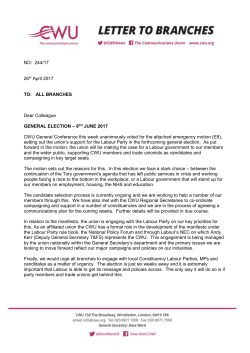 general election &ndash; 8th june 2017