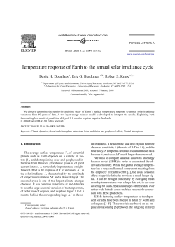 Temperature response of Earth to the annual