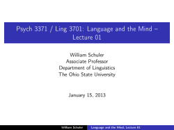 Psych 3371 / Ling 3701: Language and the Mind