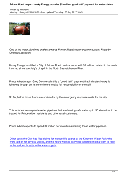 Prince Albert mayor: Husky Energy provides $5 million