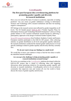 CrowdEquality The first pan-European idea crowdsourcing platform