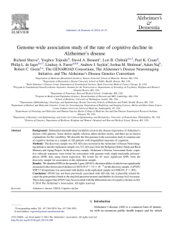 Genome-wide association study of the rate of cognitive decline in