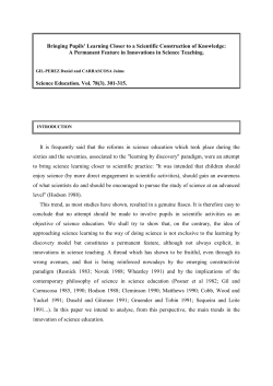 Bringing Pupils` Learning Closer to a Scientific Construction of