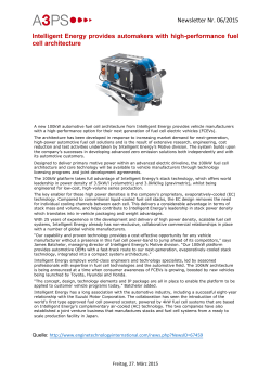 Newsletter Nr. 06/2015 Intelligent Energy provides