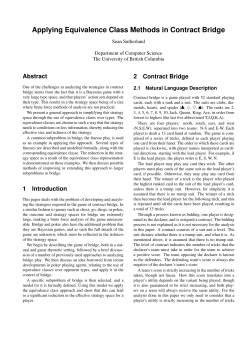 Applying Equivalence Class Methods in Contract Bridge